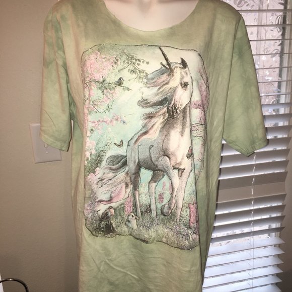 The Mountain Unicorn Shirt XL Sparkled Cut Out Neckline NEW - Picture 3 of 4